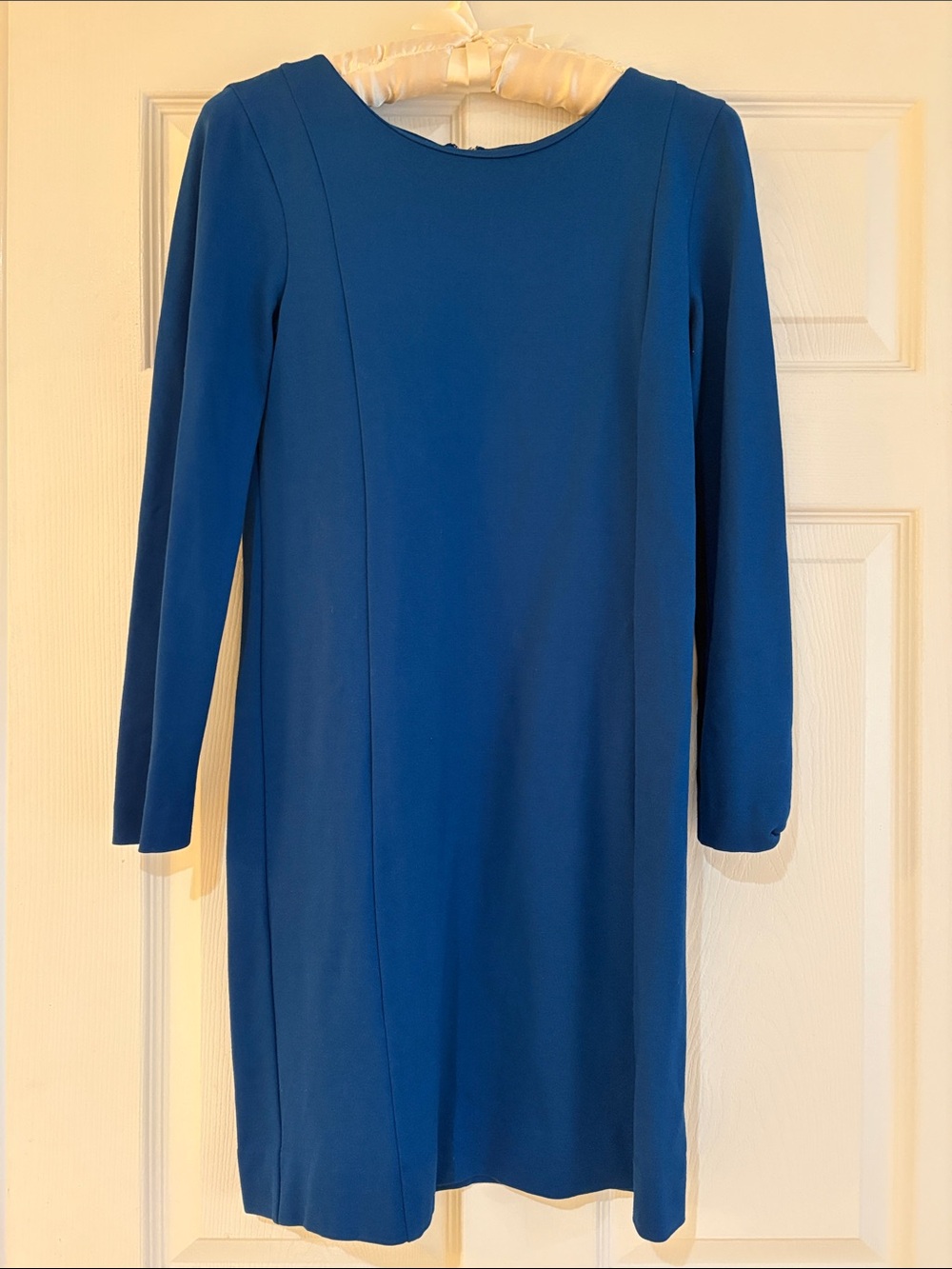 J. Crew Long-Sleeve Shift Dress in Deep Blue EUC size XXS